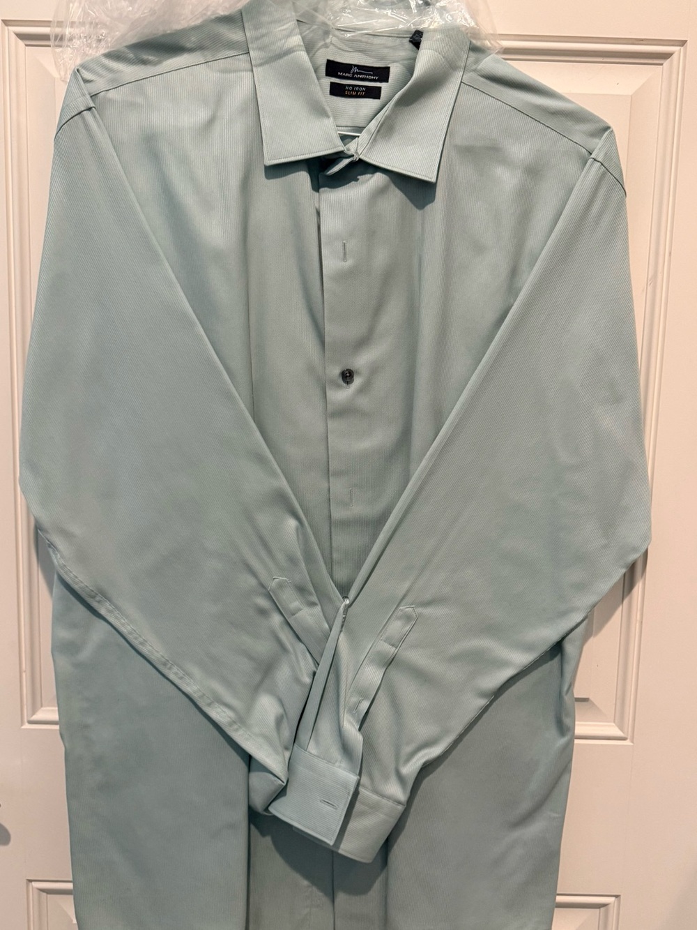 Marc Anthony Men's Mint Green Dress Shirt - Long Sleeve